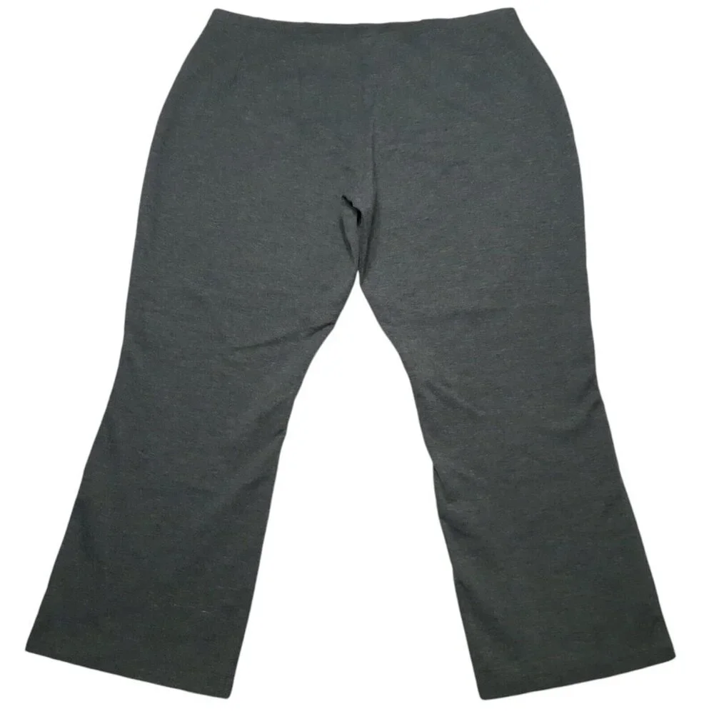 Dialogue Trouser Pants Womens Plus 2X Gray Elastic Waist Stretch Heather - Picture 9 of 12